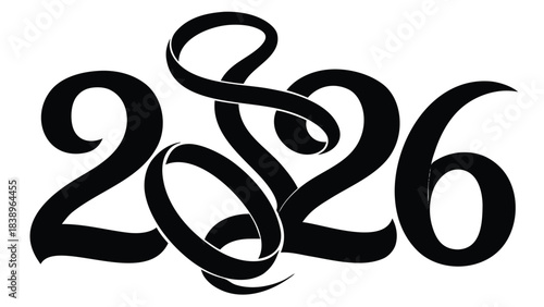 vector symbol illustration sign design art icon black happy new year