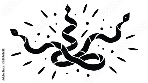 snake on a white background vector symbol illustration sign silhouette design art black logo