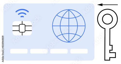 Digital security concept. Digital elements thumbs up a key, chip technology, and global connection signify secure data transactions. Digital security for finance, privacy, and safe communication