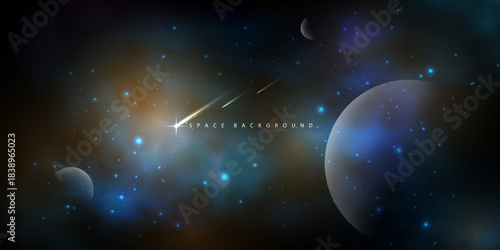 Sky galaxy cloud nebula stars dark night universe milky way cosmos vector illustration.