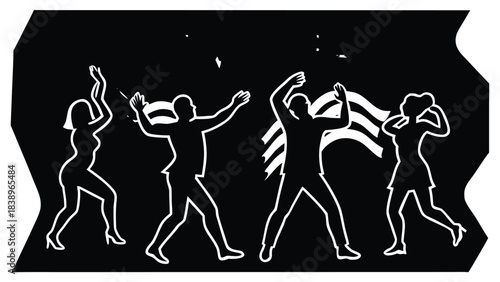 silhouette of a woman silhouette people evolution dance vector music woman dancer illustration dancing party design