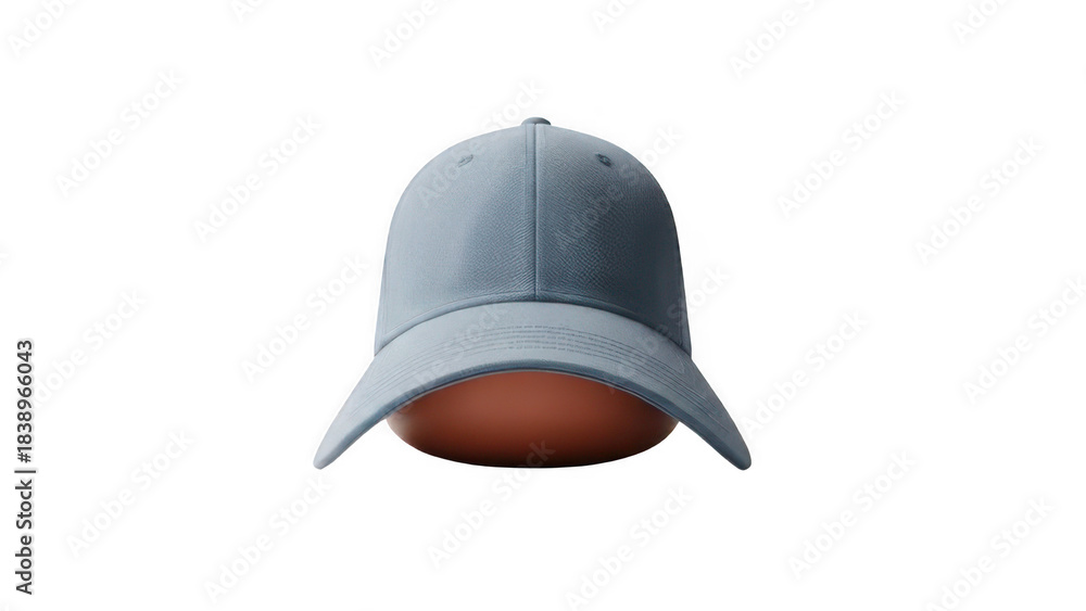 Fototapeta premium Light blue baseball cap covering an orange egg