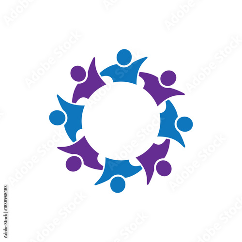 rotating successful people community logo design