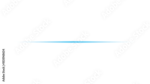 Png Glowing horizontal blue light line with radiant shine and beam effect. Futuristic energy streak with shimmer, flare, and neon glow. Perfect for digital highlights. Png illustration.