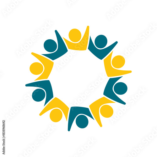 rotating successful people community logo design