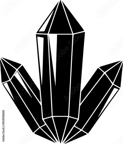 Sharp Crystal Mineral Vector Illustration