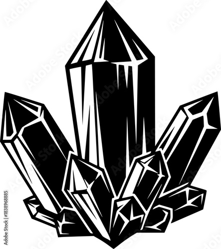 Sharp Crystal Mineral Vector Illustration
