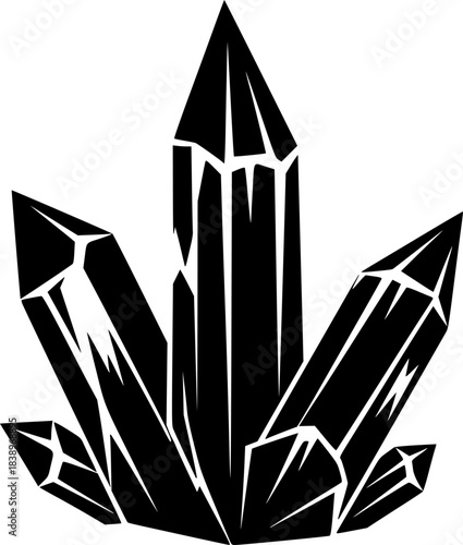 Sharp Crystal Mineral Vector Illustration