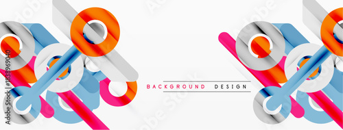 Abstract colorful lines create dynamic composition. Modern design elements suggest movement, energy, visual appeal. Bright shades enhance overall aesthetic.