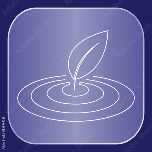 Water Drop Plant Growth Icon Vector Illustration Sustainable Ecology Concept