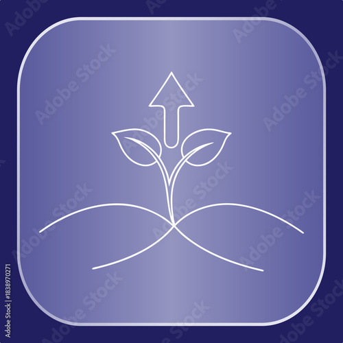 Growth Concept With Sprout And Soil Line Icon Vector Illustration Design