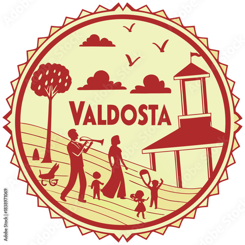 Valdosta Park and Music Scene – Circular Family Poster