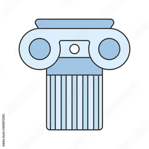 Column Capital Flat design style, classical architectural column capital, symbolizing ancient architecture and heritage, ideal for museum or history designs.