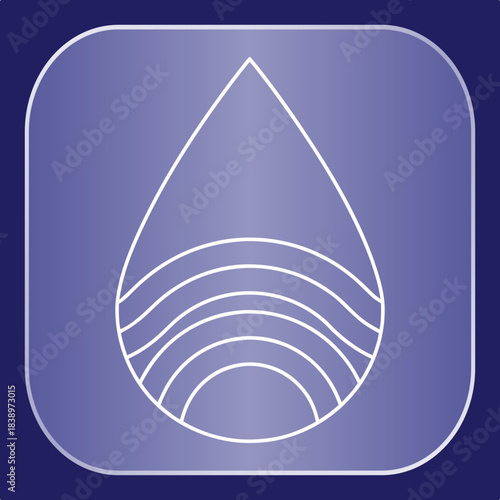 Water Drop Icon Design Element, Liquid Symbol Graphic, Blue Aqueous Illustration Vector