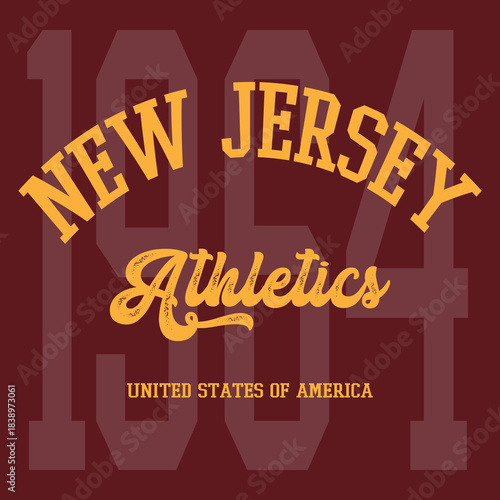 Retro typography university united states state vintage slogan print, 
highlighted grunge texture for graphic t-shirt or sweatshirt hoodie - Vector
