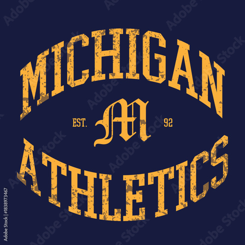 Retro typography university united states state vintage slogan print, 
highlighted grunge texture for graphic t-shirt or sweatshirt hoodie - Vector
