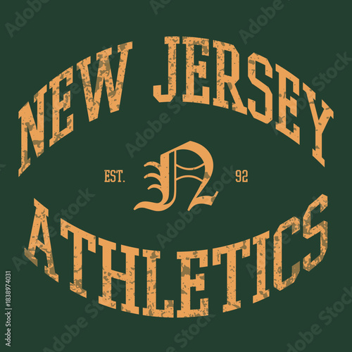 Retro typography university united states state vintage slogan print, 
highlighted grunge texture for graphic t-shirt or sweatshirt hoodie - Vector

