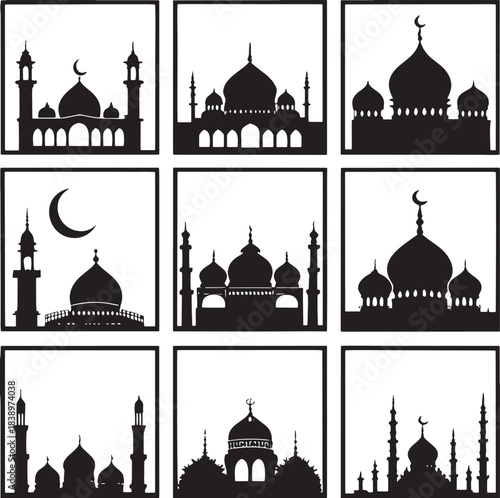taj mahal vector set