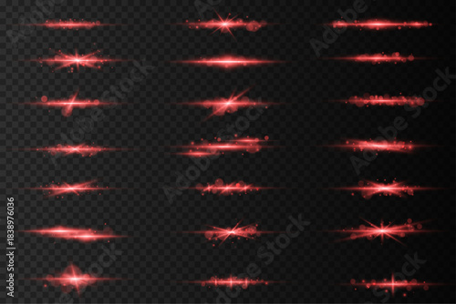 A luminous scarlet streak arcs across the scene, leaving a faint sparkling trail. Its radiant glow highlights the composition dynamically.vector