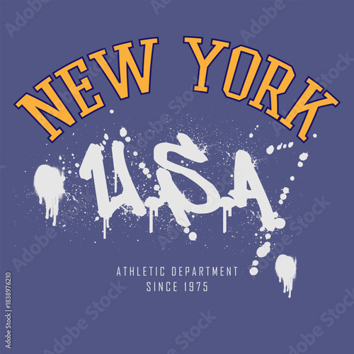 Retro typography university united states state vintage slogan print, 
highlighted grunge texture for graphic t-shirt or sweatshirt hoodie - Vector
