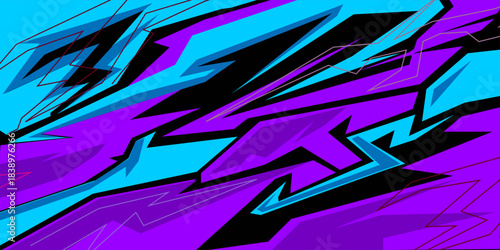 Car decal design vector. Graphic abstract stripe racing background kit designs for wrap vehicle, race car, rally, adventure and livery