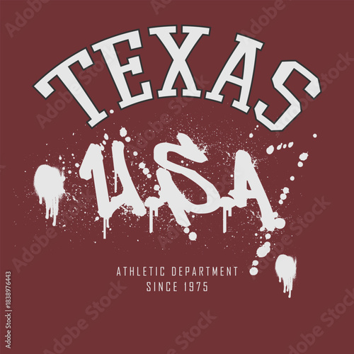 Retro typography university united states state vintage slogan print, 
highlighted grunge texture for graphic t-shirt or sweatshirt hoodie - Vector
