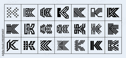 Creative company letter K logo branding set