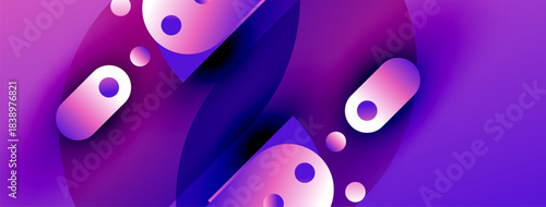 Abstract purple design features flowing shapes, gradients, soft lighting. Modern aesthetic, dynamic composition, visually appealing.