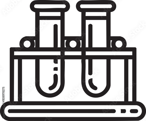 Test tube rack vector: science lab equipment icon eps silhouette
