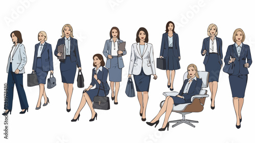 Diverse Businesswomen in Professional Attire Collection, Modern Style