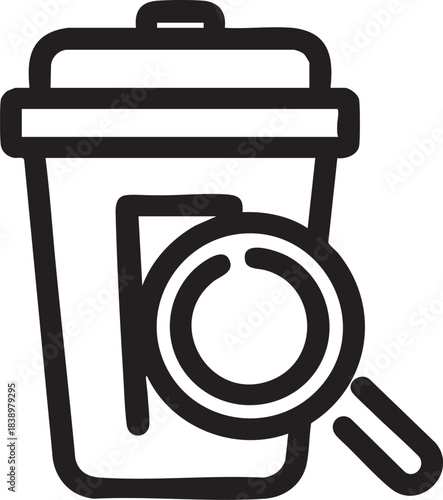 Data recovery vector icon: restore deleted files, recycle bin search eps silhouette