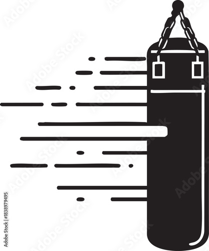 Punching bag vector illustration: boxing, mma, training equipment eps silhouette