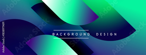 Abstract gradients form flowing shapes. Blue, green hues dominate design. Text reads background design centrally positioned.