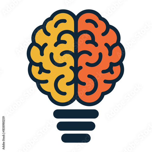 Innovative brain lightbulb idea icon Vector
