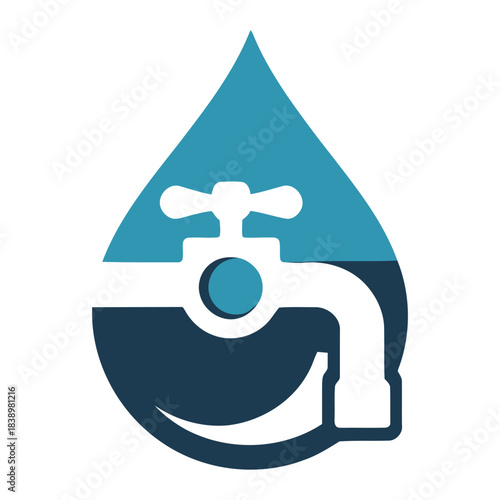 Water drop faucet icon design element Vector