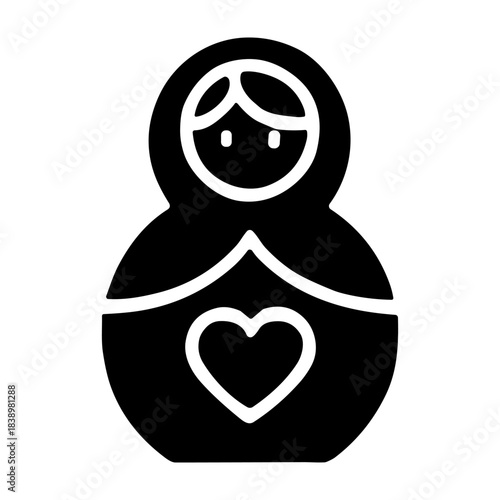 Matryoshka icon or logo isolated sign symbol vector illustration - high quality black style vector icons