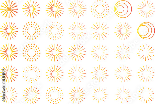 Mega Pack of Abstract Line Art Elements: Dividers, Bursts, and Waves