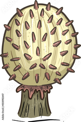 Fun Cartoon Mushroom Toadstool Character Vector Illustration