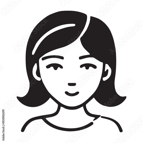 Smiling Woman icon or logo isolated sign symbol vector illustration - high quality black style vector icons