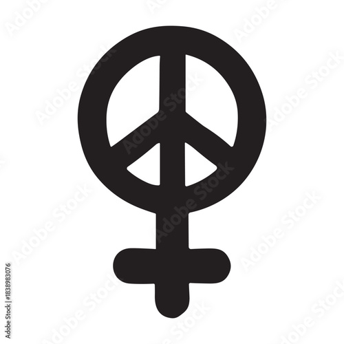 Woman Peace icon or logo isolated sign symbol vector illustration - high quality black style vector icons