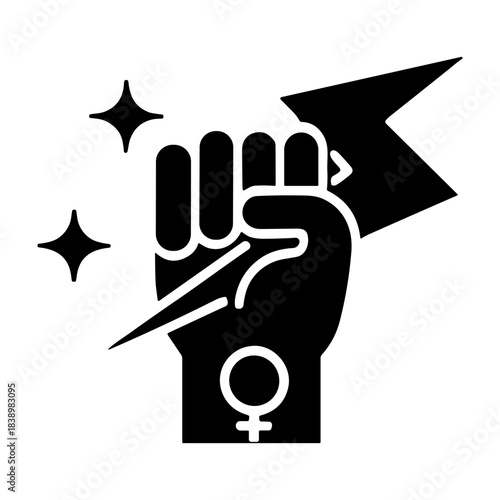 Woman Power icon or logo isolated sign symbol vector illustration - high quality black style vector icons