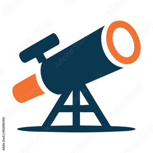 Telescope icon observing the cosmos Vector