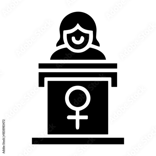 Women's Speech icon or logo isolated sign symbol vector illustration - high quality black style vector icons