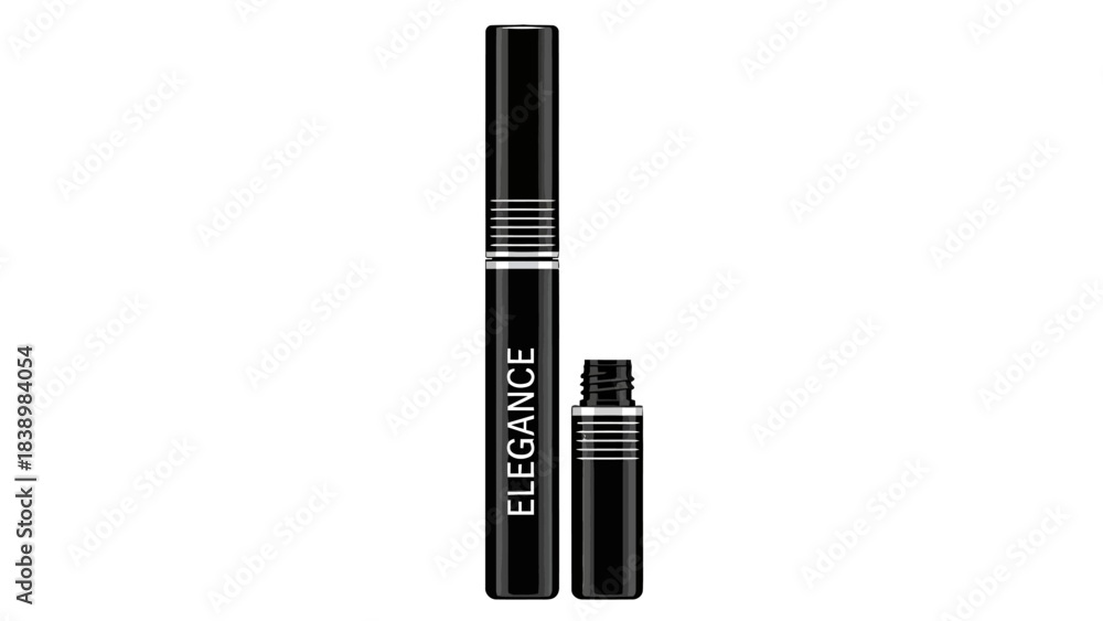 Obraz premium Black cosmetic tube labeled ELEGANCE with cap removed