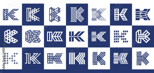 Collection of minimalist abstract letter K logo