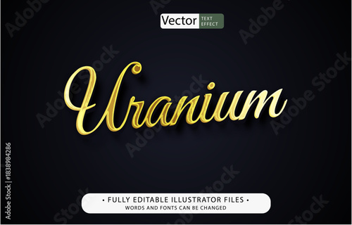uranium gold text effect editable illustrator file
