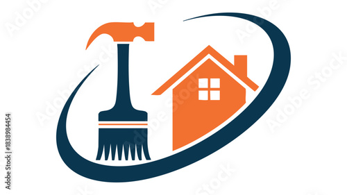 Home repair construction service logo