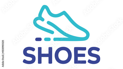 Running shoe graphic with shoes text