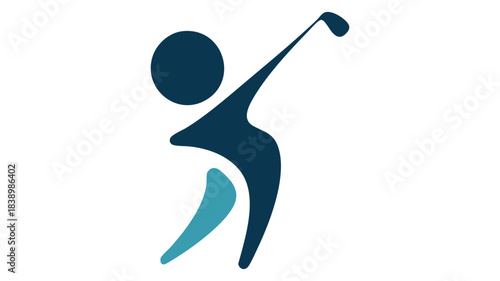 Abstract golfer swinging sport icon
