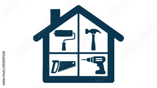 Home renovation and repair tools icon